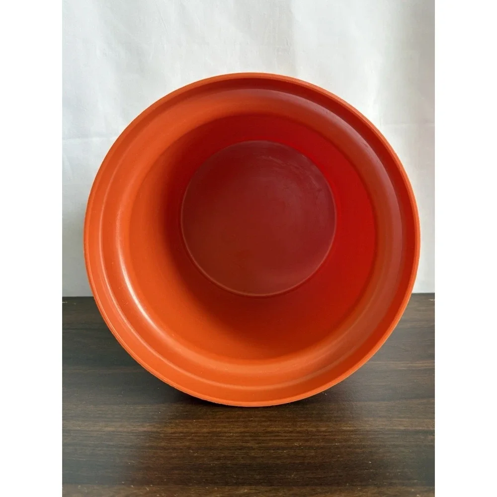 Vintage Retro Rubbermaid Orange Flower power nesting Canister Set 3pc with Lids